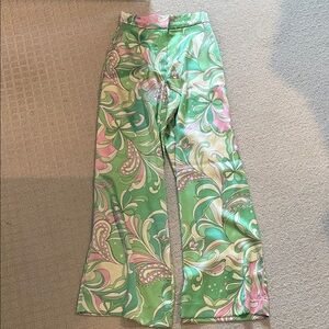 House of Harlow 1960 Green and Cream Floral Pants